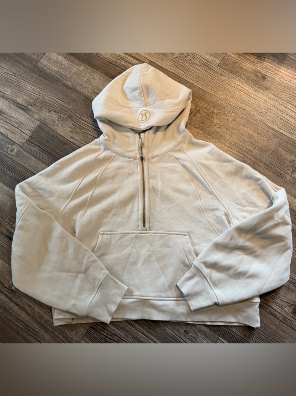 Lululemon Scuba Oversized 1/2 Zip Off White Hoodie Size XL/XXL